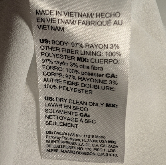 Chico's Boho Black, White And Metallic Gold Geometric Long Sleeve Dress Size 6 - Picture 9 of 10